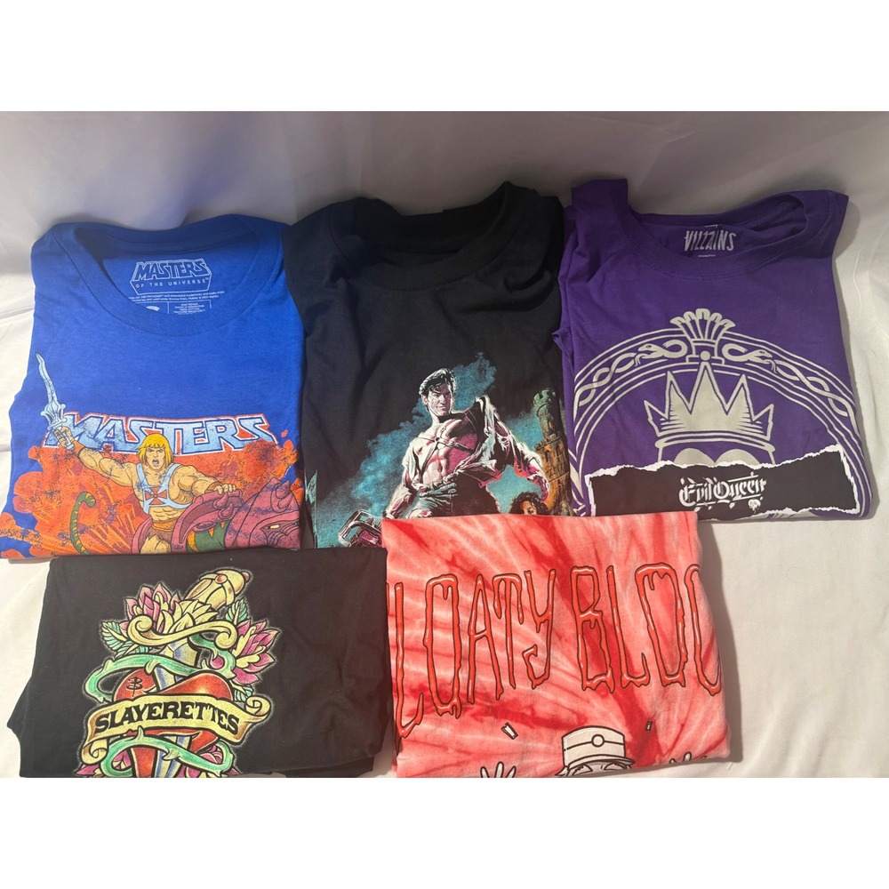 Lot of 5 NWOT Pop Culture Graphic T-Shirts Small Loot Crate Disney Buffy